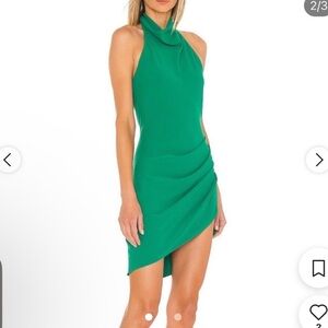 Amanda Uprichard Vibrant Green Backless Dress